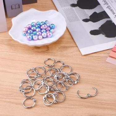 Imagem de Anéis de fichário de folhas soltas de 0,75 polegadas (pacote com 30), anéis de metal para escritório, chaveiro de prata para escola, escritório em casa