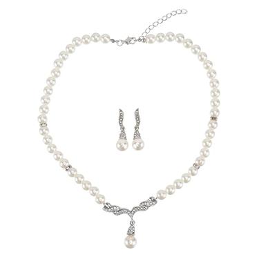 Imagem de 1 conjunto de joias elegantes de pérolas, conjunto de brincos de asa de anjo para meninas, moda, colírios, pérolas, material seguro para uso diário, ocasiões especiais