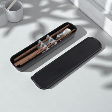 Imagem de Generic 1 conjunto de talheres para lava-louças, colher de ouro/prata, conjunto de 2 peças com caixa de aço inoxidável, madeira, PP, tom dourado, prateado 23,7 x 6 x 6 cm