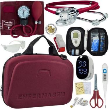 Imagem de Kit Enfermagem Estagio Super Luxo Medidor de Glicose Completo Premium,