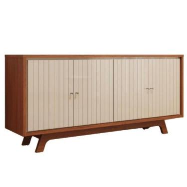 Imagem de Balcão Buffet 4 Portas 180 Cm Soleil Freijo Off White Dj Moveis - DJ M