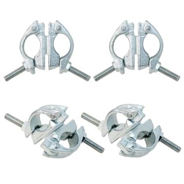 Imagem de JUKFITA Acopladores de andaimes giratórios, pacote com 4 braçadeiras para tubos OD de 1-3/10.2 cm – 1-9/25.4 cm, acessórios de andaimes resistentes
