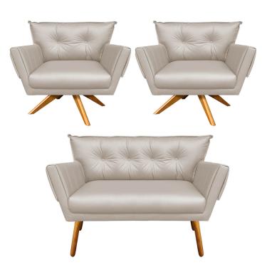 Imagem de KIT 01 NAMORADEIRA E 02 POLTRONAS GIRATO