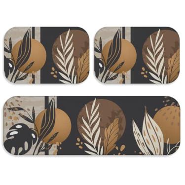 Imagem de Kit 3 Tapetes para Cozinha Moderno Antiderrapante - Passadeira + 2 Tapetes Decorativos Jogo de Cozinha (TPCOZ1282)