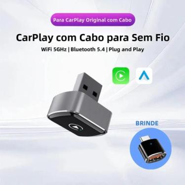 Imagem de Adaptador Mini Box Carplay Para Android E iPhone 2-em-1 Conexão Automá