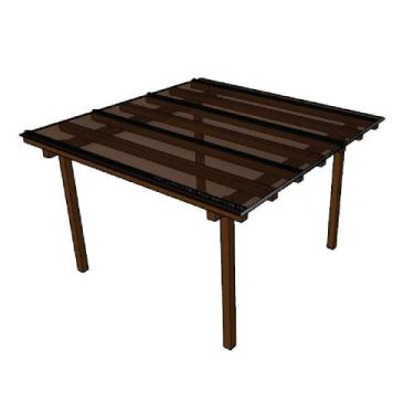 Imagem de Kit Policarbonato Bronze 4mm 3,00m x 3,00m - Perfis Naturais - RM Poli