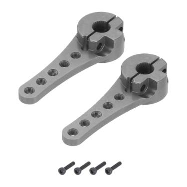Imagem de Generic 2 peças de alumínio servo buzina longa 25T braço de direção 46 mm comprimento cinza brilhante adequado para DIY RC carro/barco/aviões modelo acessórios com parafusos M2.5