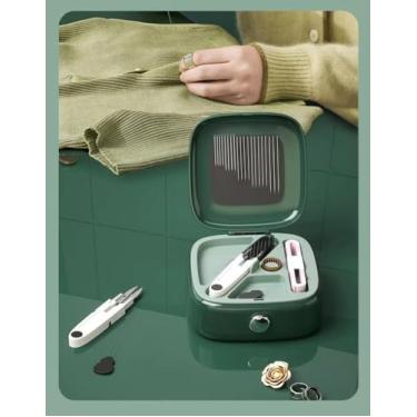 Imagem de Kits de projeto de costura, caixa magnética de agulha e linha, bolsa prática para agulhas e fios, mini dormitório, conjunto de costura costurado à mão, armazenamento