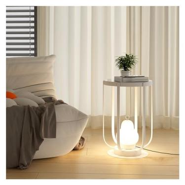 Imagem de Luminária de chão Luminária de chão com prateleira para mesa centro, luminárias decoração industrial(Branco)