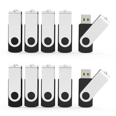 Imagem de Unidade Flash USB Aiibe 64GB x 10 Memory Stick USB 2.0 preta