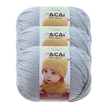 Imagem de Fio macio para bebê, 30% alpaca 70% poliéster, hipoalergênico, lavável, lavável na máquina, lã de bebê, ideal para tricô, crochê, cobertores de bebê, roupas e acessórios para recém-nascidos, 50 g por