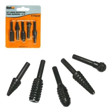 Imagem de Kit 5 Peças Limas Aço Para Acabamento Madeira 1/4 Bestfer