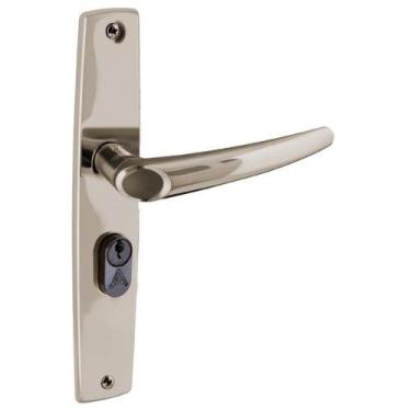 Imagem de Fechadura Entrada Espelho Reto 4cm Latonado Joy Aliança - Aliança Meta