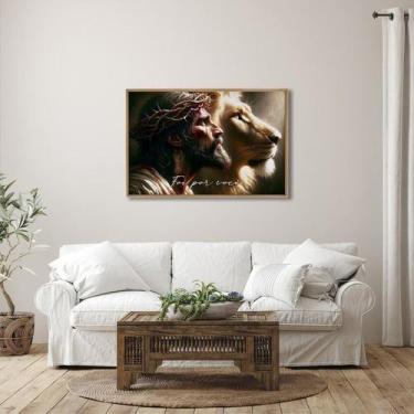 Imagem de Quadro Decorativo Religioso Jesus Foi por Você 1 Tela 80x120 para Sala