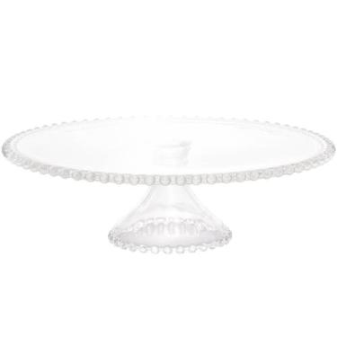Imagem de Porta Bolo Cristal com Pedestal Wolff Pearl 31x11cm Boleira Redonda Do