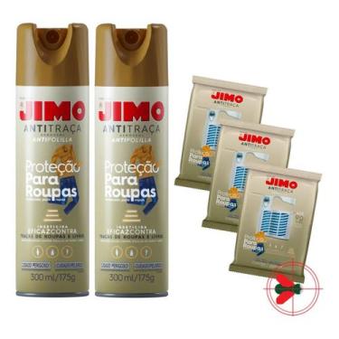 Imagem de Kit 2 Anti Traça Jimo 300ml + 3 Cartelas Anti Traça Jimo