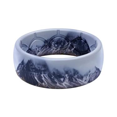 Imagem de Groove Life Anel de casamento de silicone para homens – anéis de borracha respirável para homens, cobertura vitalícia, design exclusivo, anel masculino de ajuste confortável – Nomad, Summit, 11