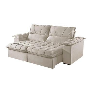 Imagem de Sofá 3 Lugares Retrátil E Reclinável Martins M-178 Veludo Creme