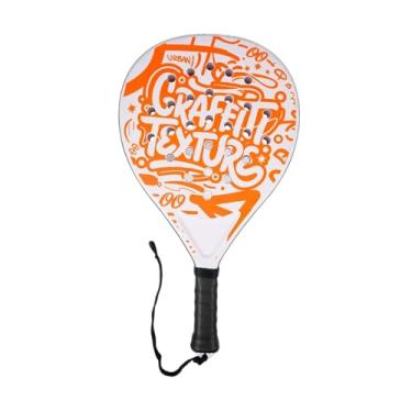 Imagem de oshhni Raquete de Padel, Raquete de Tênis, Bom Controle de Bola, Equipamento Físico para Iniciantes, Ideal para Jardim, Escola e Campo Esportivo, Crianças, Branco E Laranja