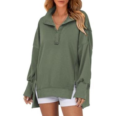 Imagem de Moletom SHEWIN Oversized para mulheres, folgado, verde XXL