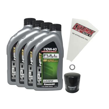 Imagem de Cyclemax Kit de troca de óleo totalmente sintético 10W-40 compatível com Kawasaki Z900 2017-2023