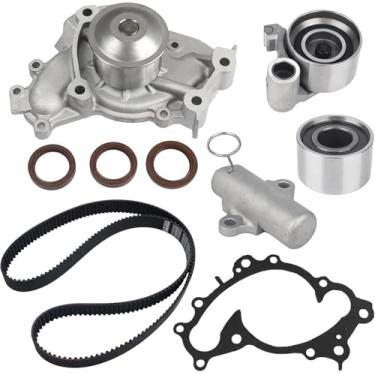 Imagem de KUSATEC Kit de correia dentada do motor TCKWP257A com bomba de água para Toyota Camry Highlander Sienna Solara 2001-2010; Lexus ES300 2002-2008