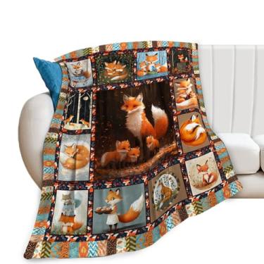 Imagem de Cobertor de raposa, cobertor de animal fofo, presentes de raposas, cobertores de flanela para meninas, mulheres, homens, meninos, amantes, adultos, roupa de cama macia, presente para sofá-cama
