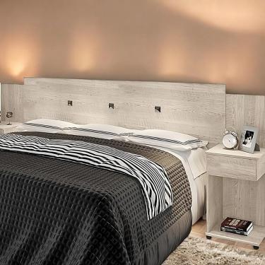 Imagem de Cabeceira Box Ajustável Com Mesa De Cabeceira Bruna Amarula