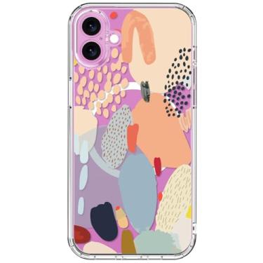 Imagem de ICEDIO Capa para iPhone 16 com protetor de tela - compatível com carregamento sem fio, proteção aprimorada da câmera, ajuste fino - capa transparente com design floral moderno para mulheres - Cacto