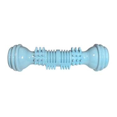 Imagem de Brinquedo de osso para mastigar de silicone Aqua (cabeças de escova de massagem 4D + design à prova de desprendimento | Brinquedo de dentição de cachorro médio/grande), brinquedo de osso para escova