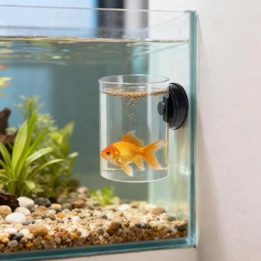 Imagem de 2 peças de alimentador magnético de peixe, anel de alimentação de nivelamento automático para aquário, acessórios versáteis de aquário de aquário para pelotas, flocos, alimentos congelados, reduzem o