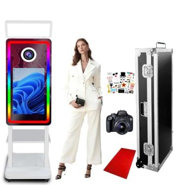 Imagem de Máquina de cabine fotográfica com espelho mágico de selfie de 101,6 cm com câmera, pode imprimir instantaneamente, controle de aplicativo, com ventilador de refrigeração, para festas, aniversários