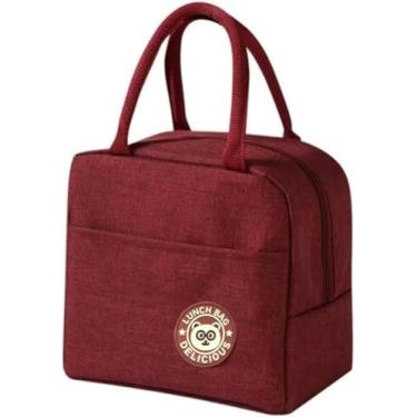 Imagem de Bolsa Térmica Marmiteira para Academia, Trabalho, Reutilizável, Prova de Vazamentos, Com Alça, Lancheira, Dieta, Passeios, Escola, Fitness, Grande, ImpermeáveL (VERMELHO)