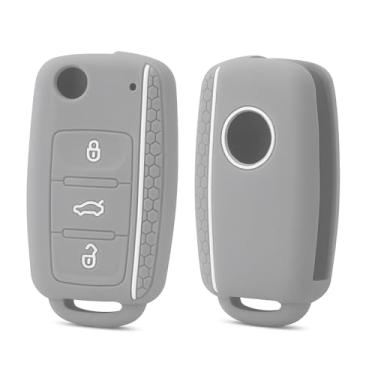 Imagem de Capa Para Chave Automotiva Carro, Vw Up Jetta Fox Gol Voyage (Cinza)