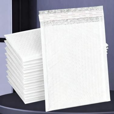Imagem de 10 pçs/conjunto de envelopes com bolhas de filme perolado de vários tamanhos sacos autoadesivos selados à prova d'água para envio por correspondência (branco, 15 * 18 cm)