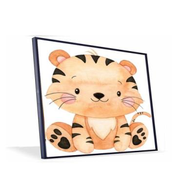 Imagem de Quadro Tigrinho Vinil Sem Vidro - Center Molduras, 60x40 Caixa, Preta