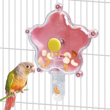 Imagem de BNOSDM Brinquedos de forrageamento para pássaros, comedouros, periquito, gaiola de pássaro, brinquedos giratórios, brinquedo de enriquecimento de pássaros para papagaio bochecha verde conure calopsita