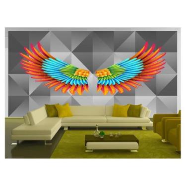 Imagem de Papel De Parede 3D Arte Asas Selfie Insta Cores 3,5M Tra251 - Você Dec