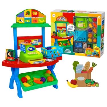Imagem de Mini Quitanda Brinquedo Feira Infantil Super Mercado Frutas Cestinha