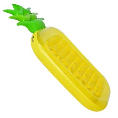 Imagem de Boia Inflável Gigante Abacaxi 188×79 cm – Flutuador de Piscina Confortável, Pool Party, Praia e Verão – PVC Premium Amarelo/Verde