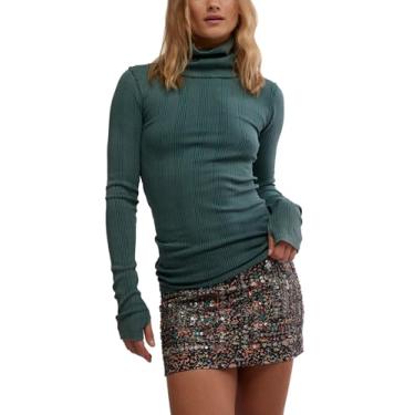 Imagem de Free People Tartaruga Brynn feminina, Esmeralda sem cortes, PP