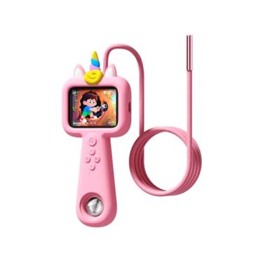 Imagem de Câmera de endoscópio infantil com tubo de luzes flexíveis, design de unicórnio rosa, ferramenta de exploração infantil para crianças de 4 a 12 anos, presentes para meninos e meninas