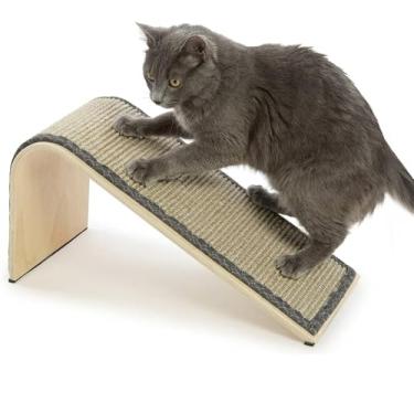 Imagem de SmartyKat, Rampa de ângulo de sisal, arranhador de gatos, brinquedo interativo, estrutura de madeira durável com superfície de sisal natural