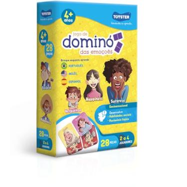 Imagem de Jogo de Dominó das Emoções - Português, inglês e espanhol - Toyster brinquedos