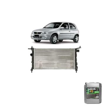 Imagem de Kit Radiador GM Corsa 94/02 8V S/AR + Aditivo Radiador Paraflu Verde 20 Litros