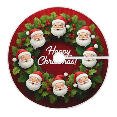 Imagem de SEHANY Saia para árvore de Natal, 91 cm, Papai Noel, vermelha, decoração de árvore de Natal, tapetes para decoração de festa de Natal em casa