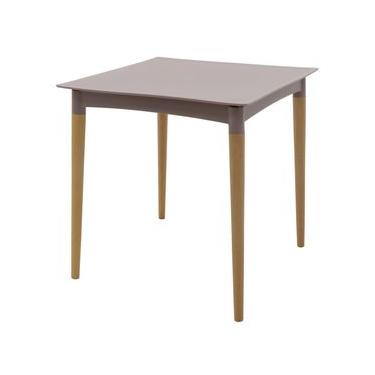 Imagem de Mesa Tramontina Laura Rattan 70 cm em Polipropileno Camurça com Pernas de Madeira