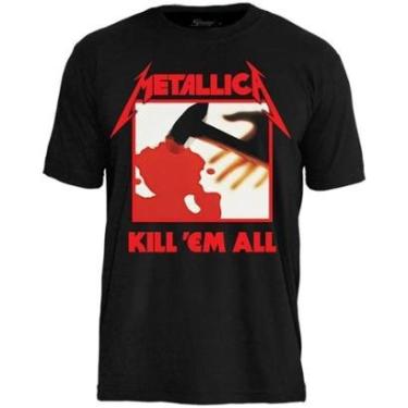 Imagem de Camiseta de Banda Metallica em Algodão Manga Curta Gola Redonda-Unissex