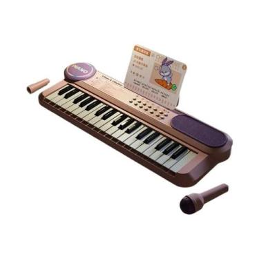 Imagem de Teclado De Piano Elétrico Infantil De 37 Teclas Com Microfone Para Can