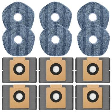 Imagem de Pacote com 12 sacos de pó, peças de reposição para eufy X10 Pro Omni Accessories Robot Vacuum Cleaner, acessórios de substituição de robô com 6 almofadas de esfregão, 6 sacos de poeira